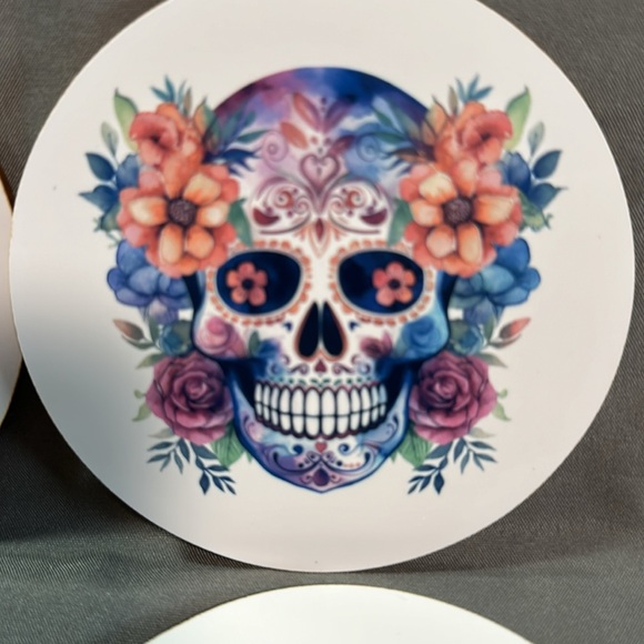 Set of Sugar Skull Coasters - Picture 2 of 5